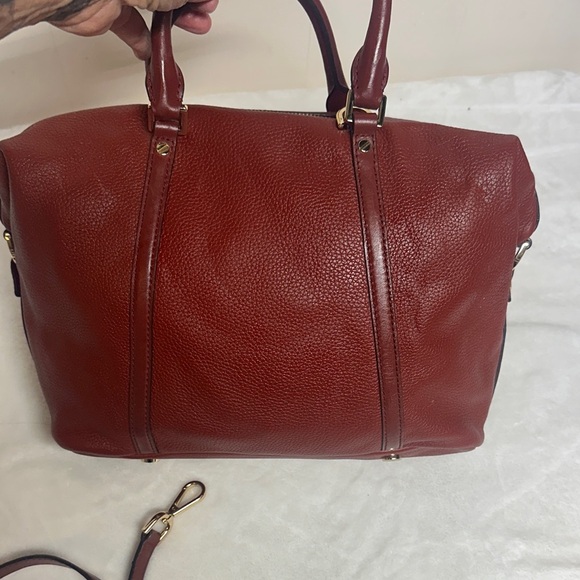 Michael Kors Burgundy pebbled Leather Satchel - Crossbody - Picture 2 of 16